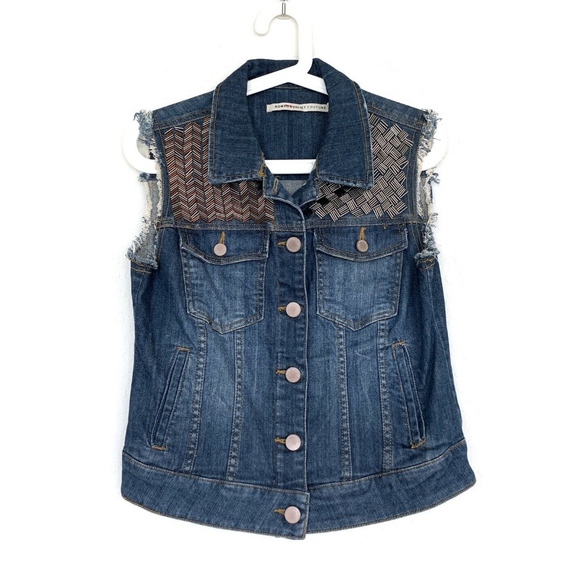 Romeo & Juliet Couture Jackets & Blazers - Romeo & Juliet Couture Embellished Denim Vest